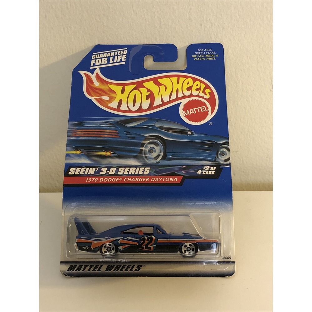 Hot Wheels 1970 Dodge Charger Daytona Seein' 3-d Series Blue w/5 sp